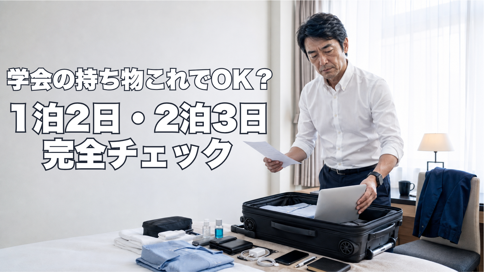 学会の持ち物チェックリスト｜出張・1泊2日・2泊3日の準備を整理