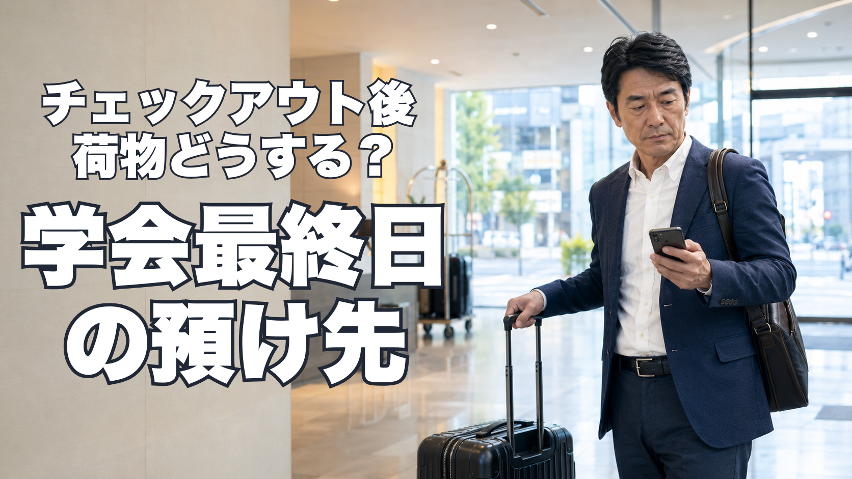 ホテルのチェックアウト後、荷物は預けられる？学会出張の最終日の預け先を整理